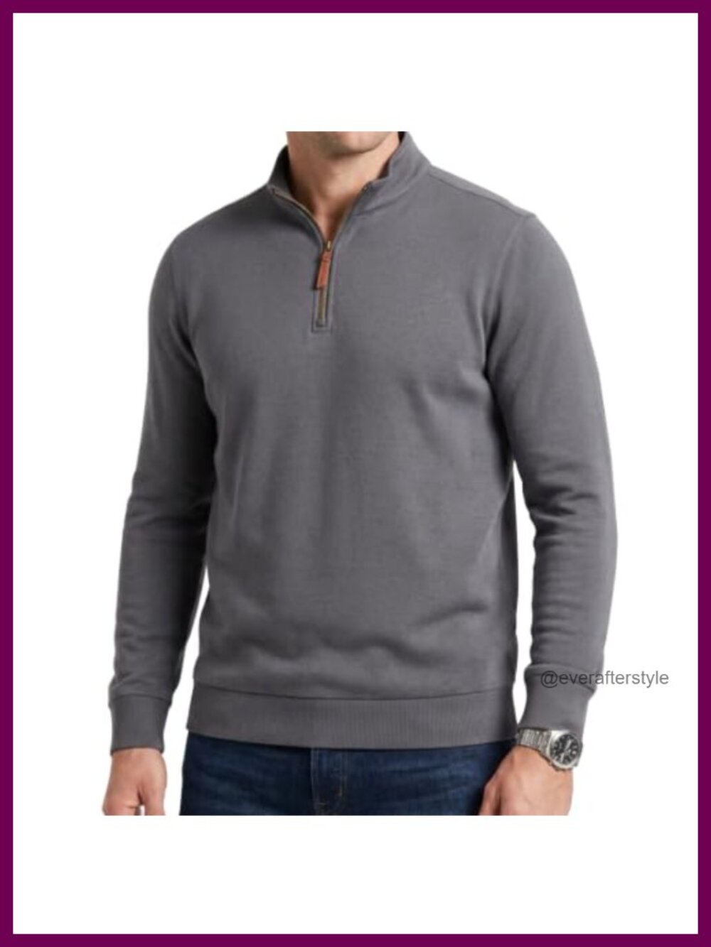 Mens Quarter Zip Pullover Lightweight Mock Neck Casual Golf Shirt